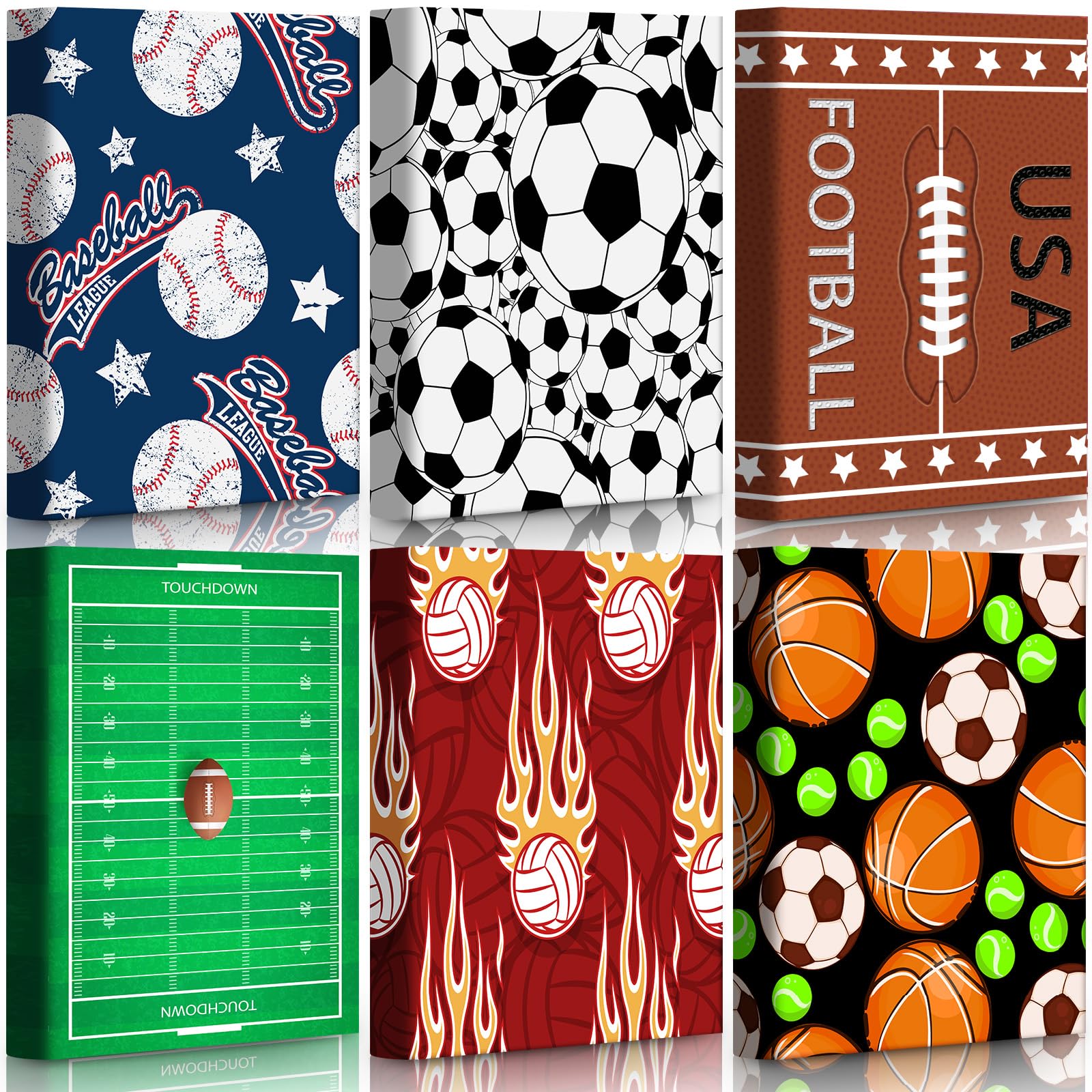 Photo 1 of Fuyoooo 6 Pcs Stretchable Book Covers up to 9 x 11 Inches Nylon Fabric Jumbo Book Sleeves Washable Durable Reusable Cover Protector for Hardcover Textbooks Notebook(Ball Pattern)