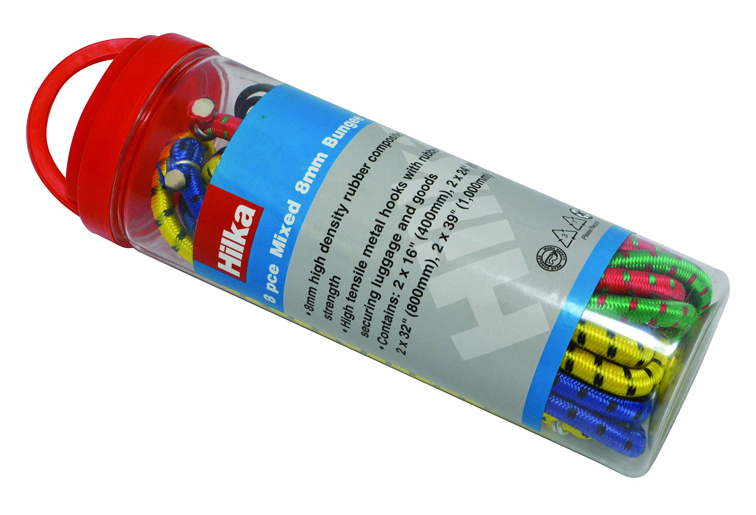 8 PCE Mixed 8mm Bungee Straps Set