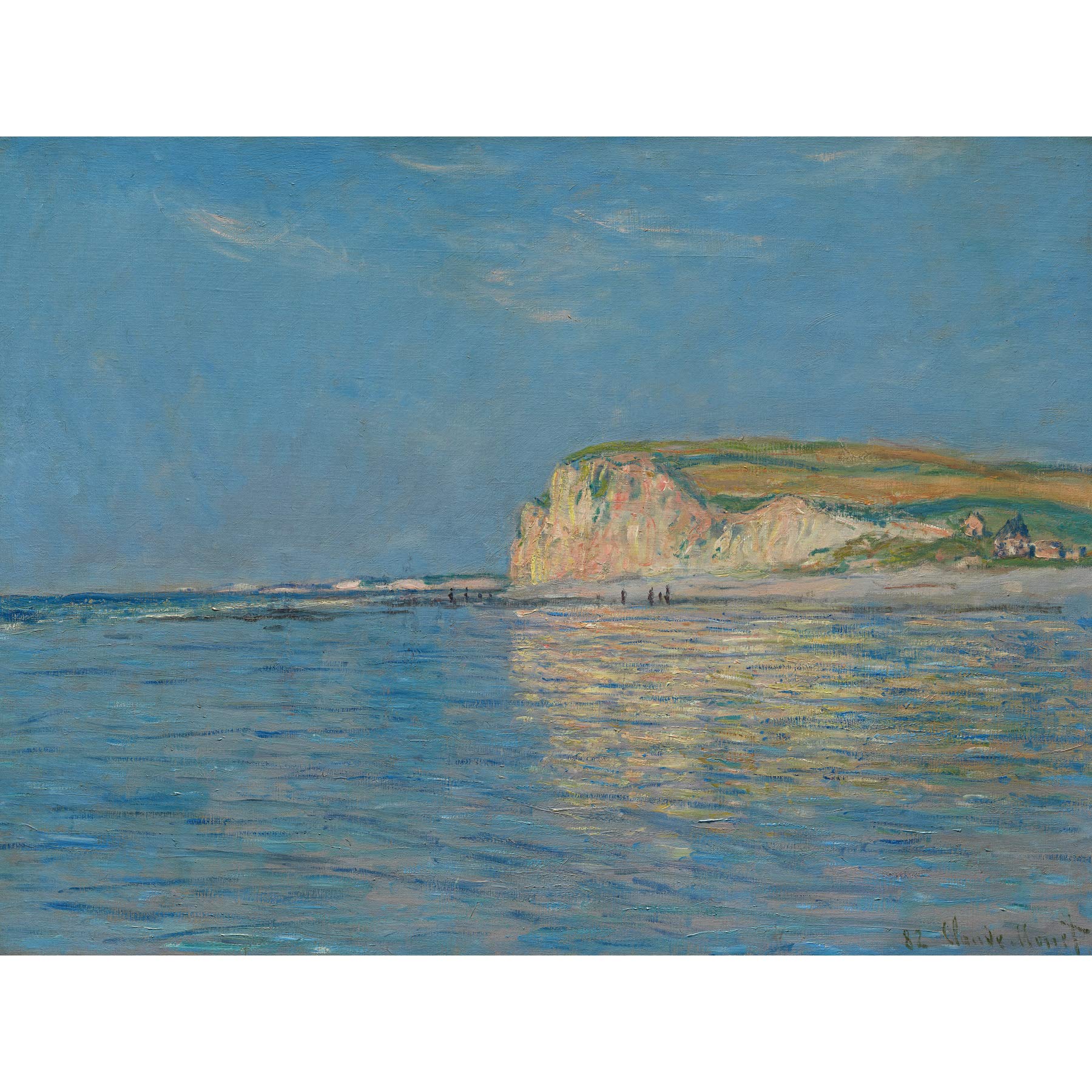 Artery8 Monet Low Tide Pourville Dieppe Premium Wall Art Canvas Print 18X24 Inch