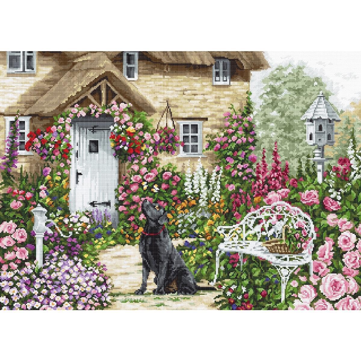 LUCAS Cross Stitch Set, Cotton, Multicoloured, 45 x 32 cm