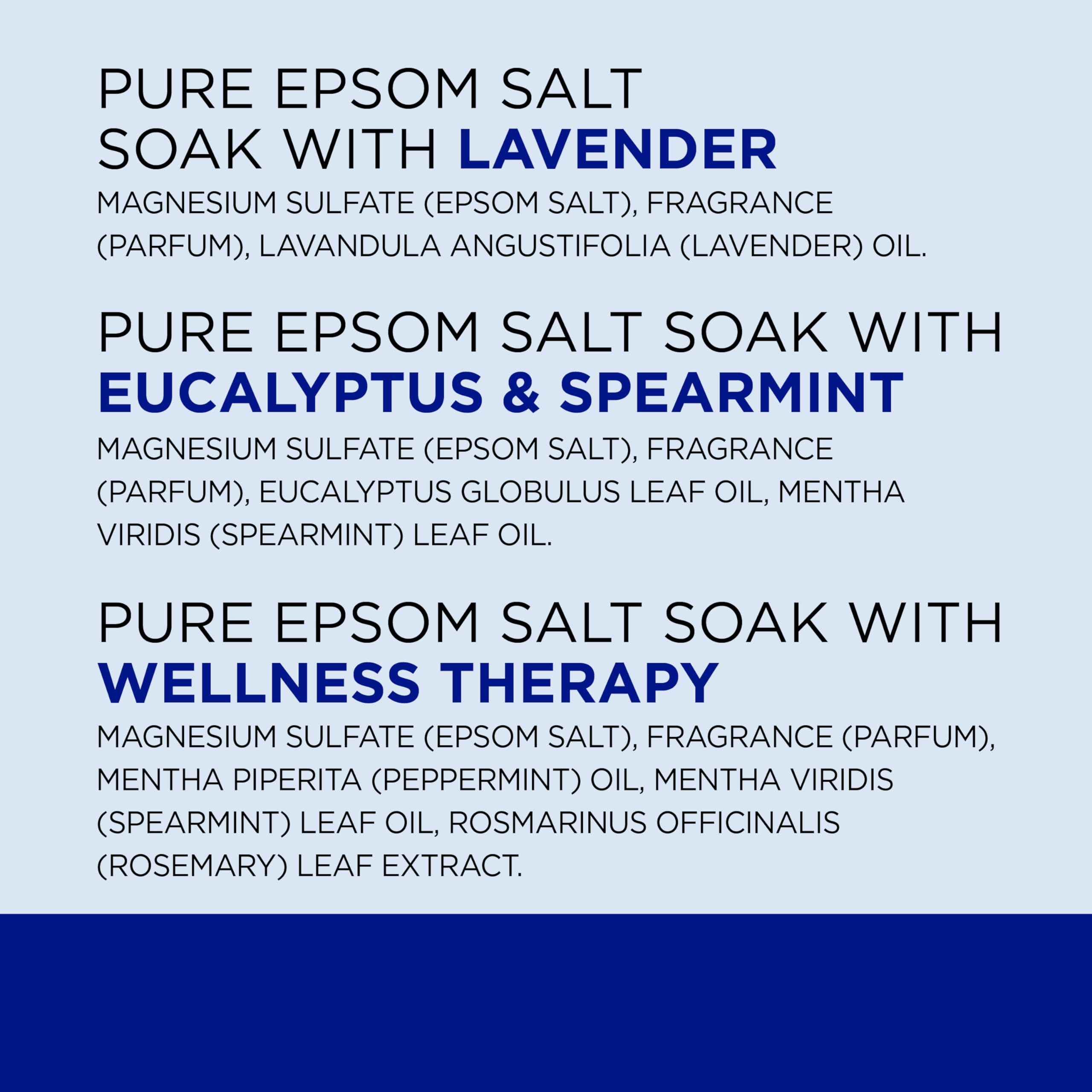 Dr Teal's Pure Epsom Salt, Lavender, Eucalyptus & Wellness Trio Bundle, 3 lbs (Pack of 3)