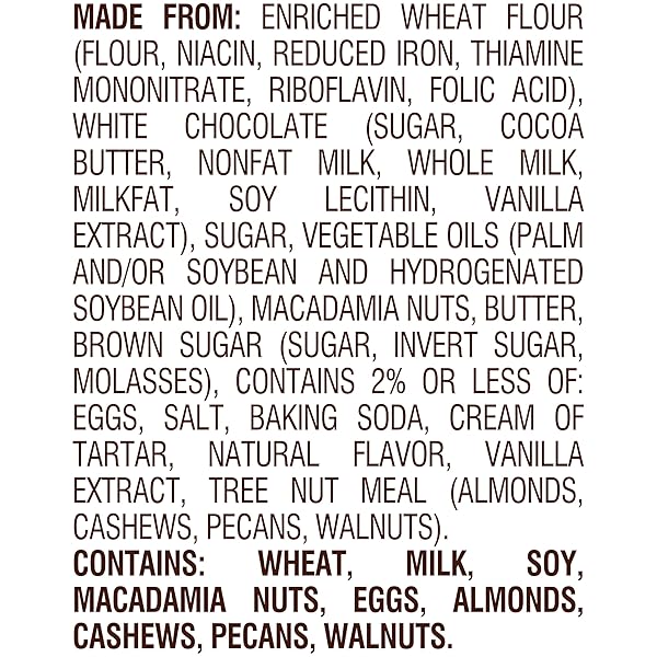 PEPPERIDGE FARM TAHOE CRISPY WHITE CHOCOLATE MACADAMIA NUT COOKIES, 7.2 OZ BAG (8 COOKIES)