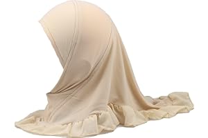 Modest Beauty Hijab Scarf Girls Kids Ruffle Lotus Leaf Hijabs Solid Color Head Scarfs for Baby