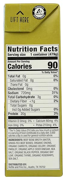 KETTLE & FIRE REGENERATIVE AGRICULTURE BEEF BONE BROTH, 16.9 OZ