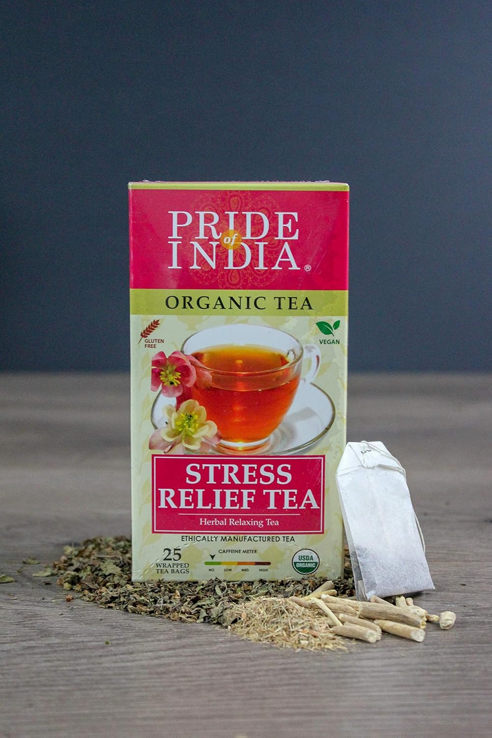 Pride Of India Organic Stress Relief Tea, 25 Tea Bags Amazon.in