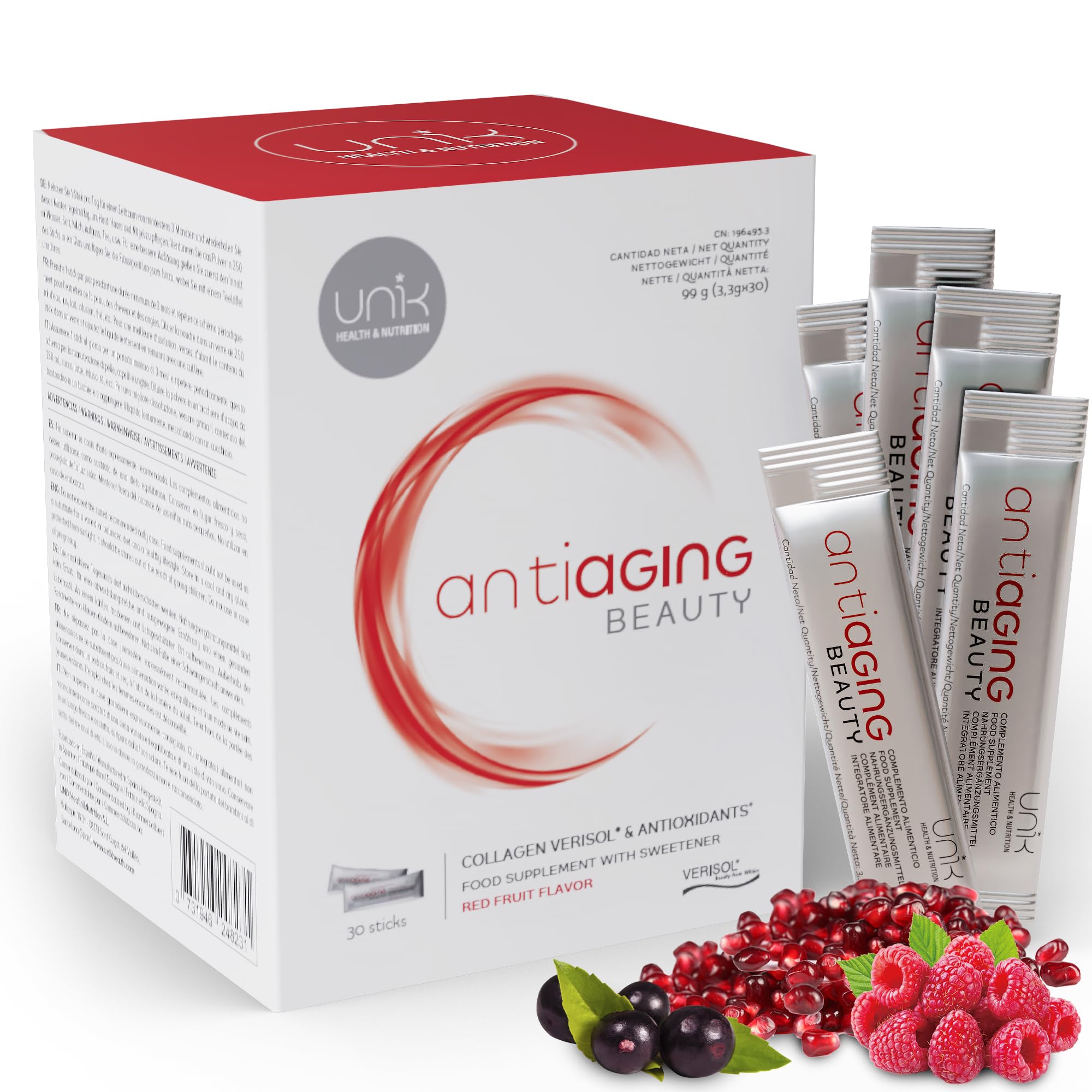 Collagen Supplements for Women - Collagen Peptides Powder Protein with Hyaluronic Acid + Vitamin C + Biotin + Açai Pomegranate – Bovine Hydrolyzed Collagen for Wrinkles + Skin Firmness + Hair + Nail