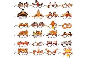 AMOR PRESENT Thanksgiving Glasses, Paper Turkey Glasses for Kids & Adults Thanksgiving Party Favors Goodie Bag Stuffers Photo Booth Props