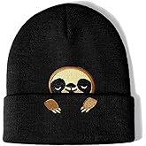 Sloth Gifts Hat Beanie for Women Men Coffee Lover Gifts Animal Funny Cute Sloth Themed Accessories Related Decor Stuff