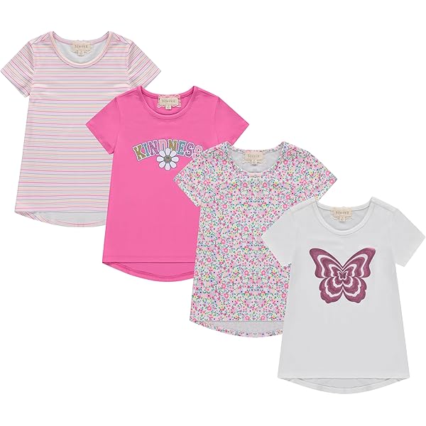 Amazon.com: BTween 4 Pack Girls Tops, Tees Blouses Short