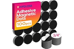 Hygloss 100 Pcs Magnetic Dots with Adhesive Backing – 3/4-Inch Round Sticky Magnet Dots – Small Magnets for Crafts – Thin Flat Circle Magnetic Stickers for Fridge, Classroom, Whiteboard, Pictures