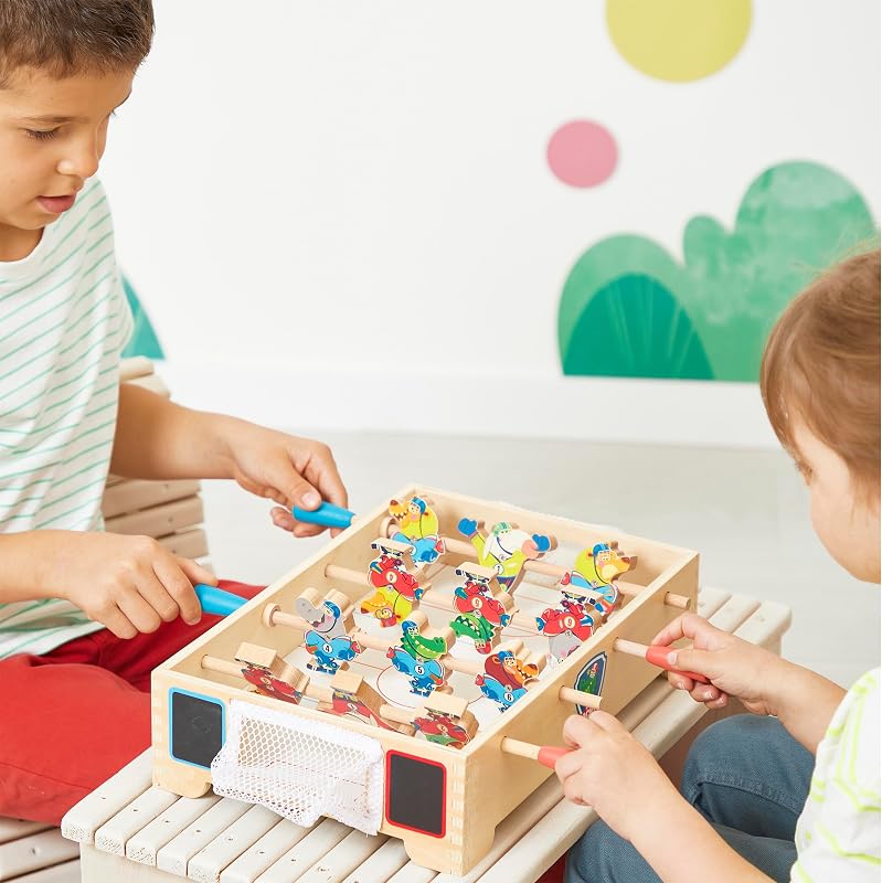 Mini Mesa de Matraquilhos de Madeira para Crianças - Tema de Hóquei no Gelo - Desenvolve Troca e Partilha - Produto FSC - Desde 3 Anos - J03367