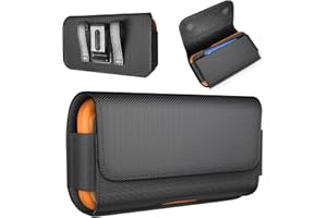 Meilib Nylon Holster Case for iPhone 17 16 16e 15 14 13 12 11 XS (Including Pro Models) - Magnetic Closure, Belt Clip and Car
