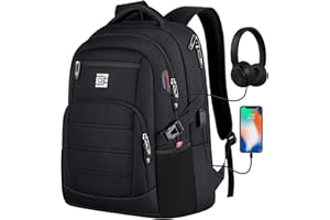 Bagsure Travel Laptop Backpack, Business Water Resistant Laptop Backpack with USB Charging Port, College Bag for Men & Women