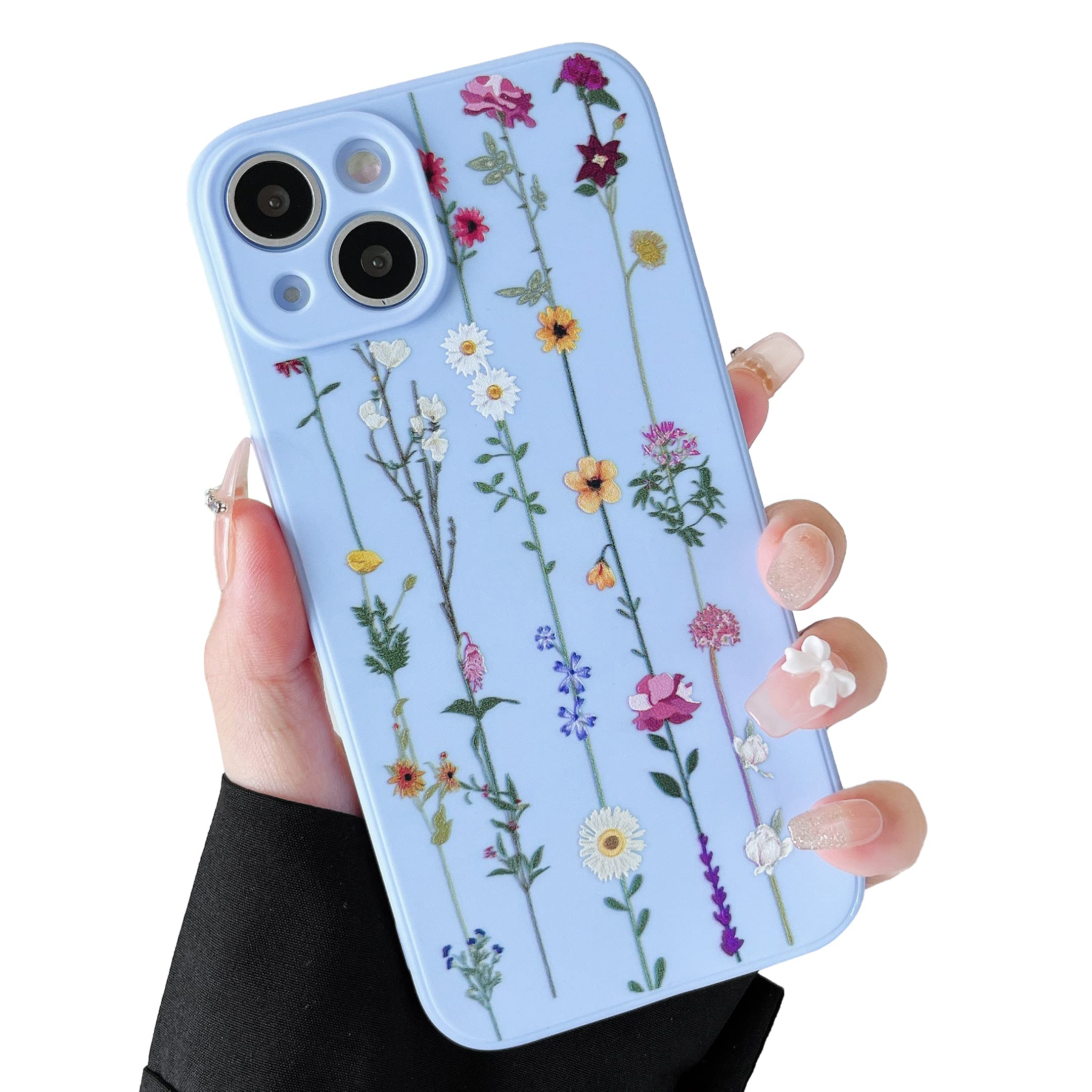 ZTOFERA Floral Case Compatible with iPhone 14 6.1-Inch, Cute Climbing Flower Pattern Soft Phone Cover for Girls Women, Violet