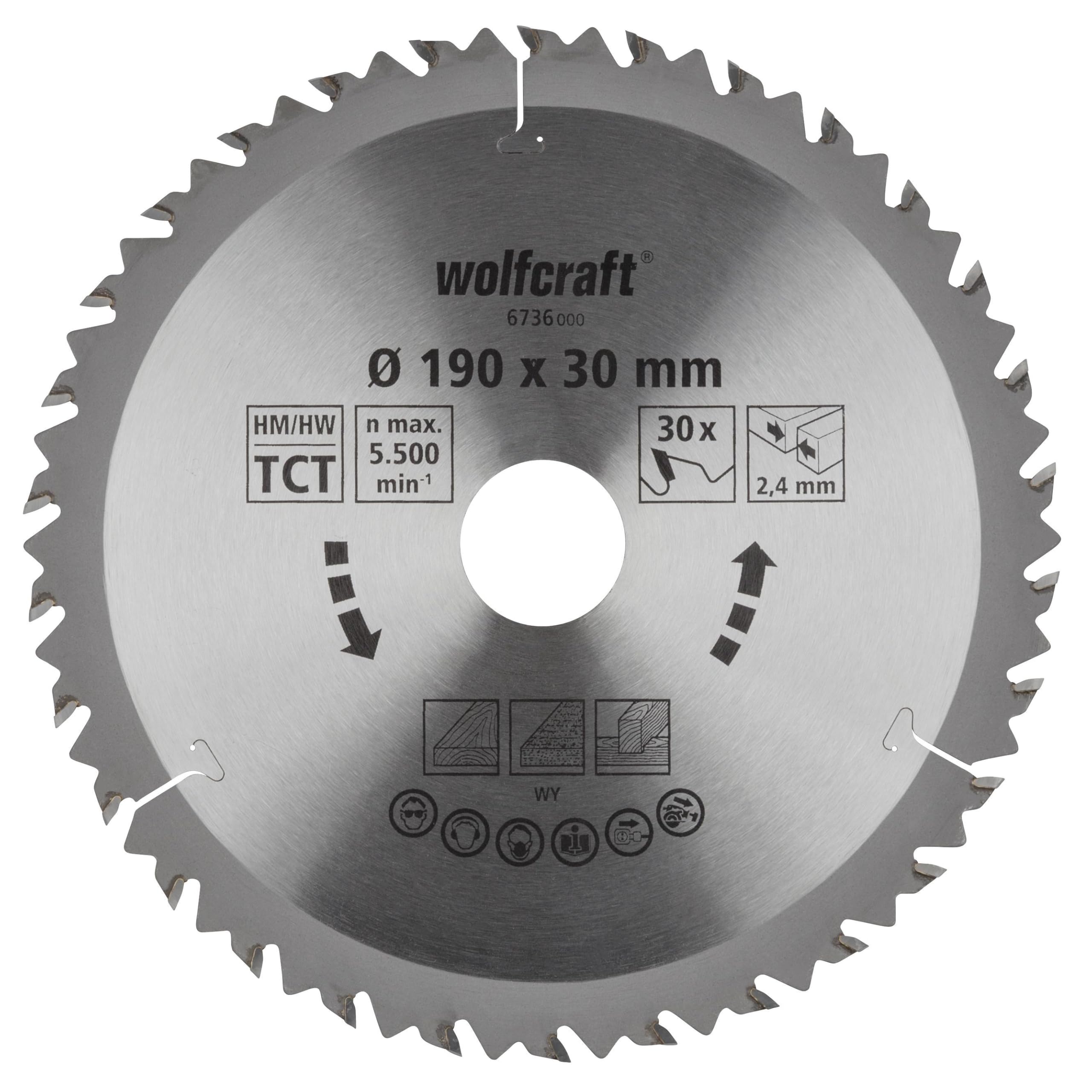wolfcraft TC Circular Hand Saw Blade, Brown Series I 6736000 I Fast, Rough cuts