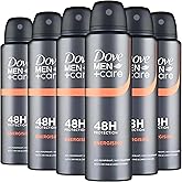 Dove Men + Care Antiperspirant Deodorant Spray, 6 Pack, Energising Mandarin Scent, Long Lasting 48 Hour Odor Protection, 5 oz. Each