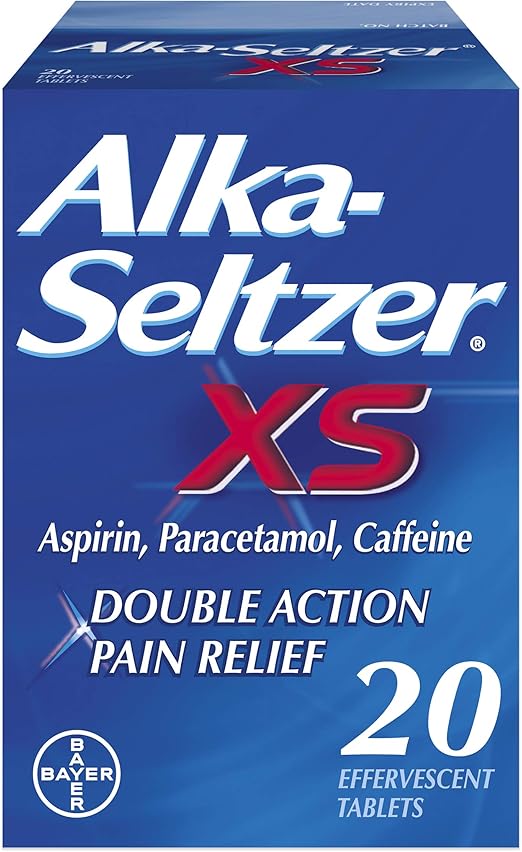 AlkaSeltzer XS, Aspirin, Paracetamol + Caffeine, Fast Double Action