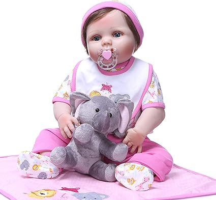 Amazon.com: NPK Collection - Muñeca de bebé de 21.7 in y 22 pulgadas, de silicona, realista, con bonito juguete de peluche, juguete para bebé, juguete para niños: Toys \u0026 Games