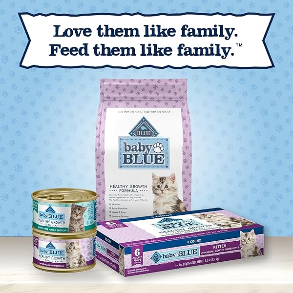BLUE BUFFALO BABY BLUE NATURAL KITTEN WET CAT FOOD, HEALTHY GROWTH FORMULA WITH DHA, CHICKEN RECIPE MULTI-PACK, 3-OZ. CANS (6 COUNT)