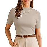 Arach&Cloz Women's Wool Blend Spring Seamless Rip Resistant Tops Opaque Business Casual Shirts