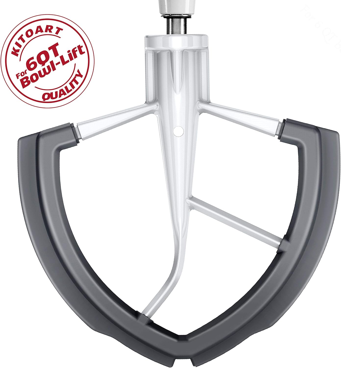 Flex Edge Beater for KitchenAid Mixer 6 Quart Bowl-Lift Stand Mixer, KITOART Original Beater with Silicone Edge, Perfect 6 QT Bowl-Lift Stand Mixer Attachment, Mixer Accessory