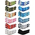 Xuhal 12 Pairs Arm Sleeves for Kids Baseball Compression Sleeve Camouflage UV Sun Protection Cooling Arm Cover for Boys Girls