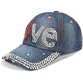 American Flag Hats Love Breast Cancer Adjustable Rhinestone Baseball Cap USA Patriotic Embroidered Baseball Trucker Hat