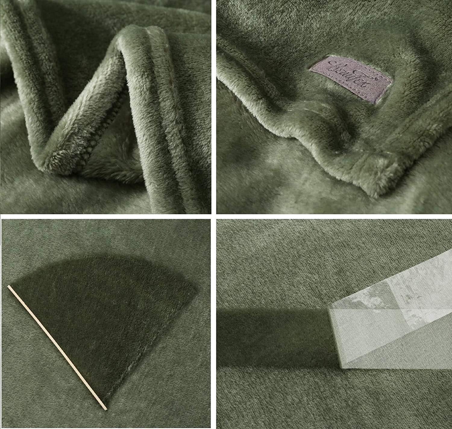 BEAUTEX Fleece Throw Blanket for Couch Sofa or Bed Throw Size, Soft Fuzzy Plush Blanket, Luxury Flannel Lap Blanket, Super Cozy and Comfy for All Seasons (Olive Green, 50" x 60"): Kitchen & Dining