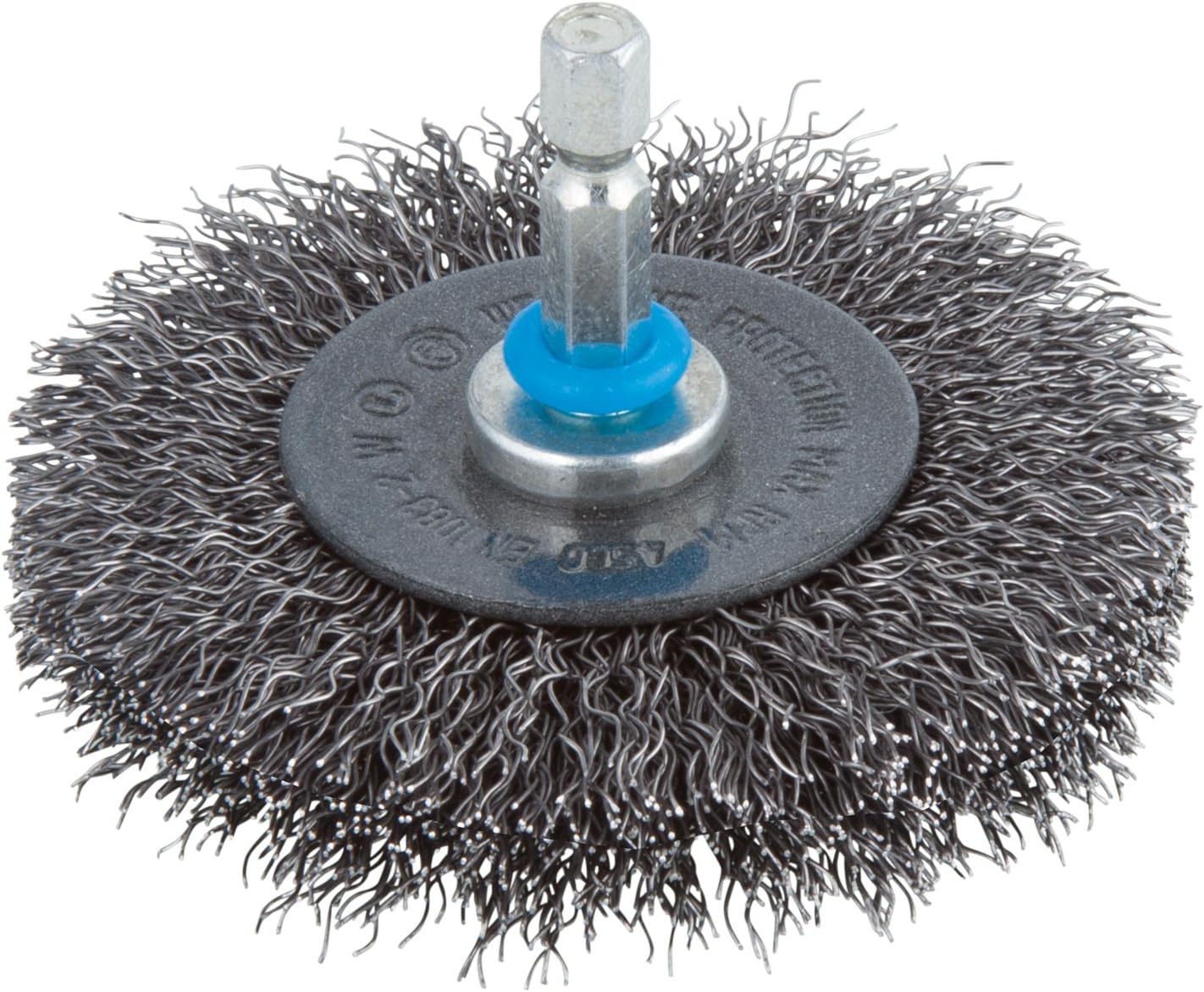 wolfcraft steel wire disc brush ø75x10mm - 2100000 - hexagonal shank - ideal for derusting and cleaning, silver, diameter 75x10mm