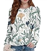 BIVENANT Womens Fall Floral Print Tops Boho Graphic Sweatshirts Crewneck Fall Winter Fashion Casual Outfits Tops for Women