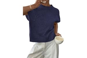 PRETTYGARDEN Women's 2026 Spring Sweater Vest Trendy Flower Knit Short Sleeve Cute Pullover Tank Tops Summer Fashion Clothing