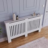 Vida Designs Chelsea Radiator Cover White Large Vertical Slat H82 W152 D19cm view 4