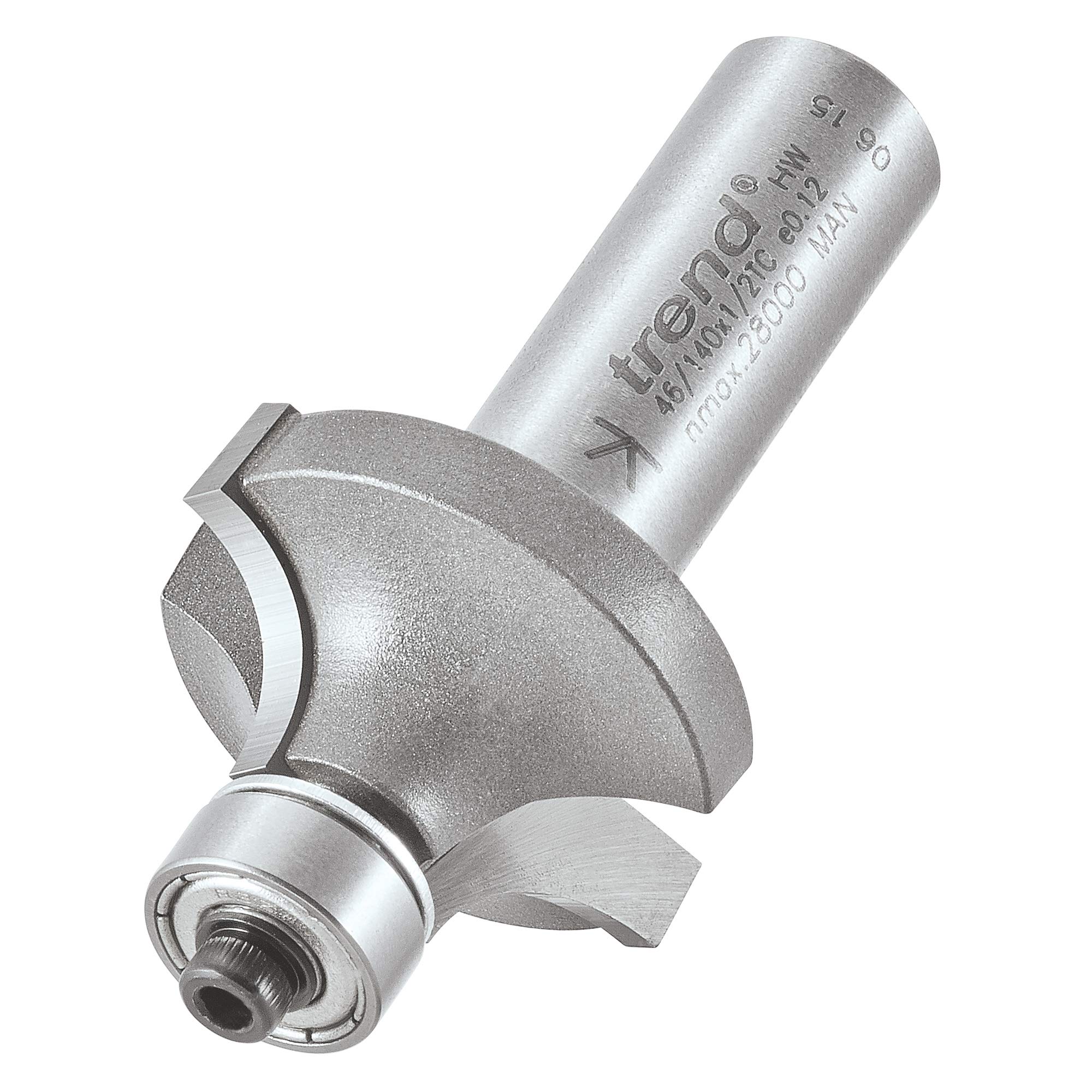 Trend Professional Bearing Guided Ovolo Router Cutter, 9.5mm Radius, 1/2 Inch Shank, 32mm Cut Diameter, 16mm Cut Length, Tungsten Carbide Tipped, 46/140X1/2TC