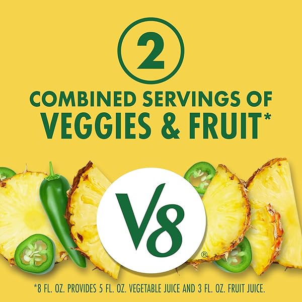 V8 PINEAPPLE JALAPENO 100% FRUIT AND VEGETABLE JUICE, 8 FL OZ CAN (6 PACK)