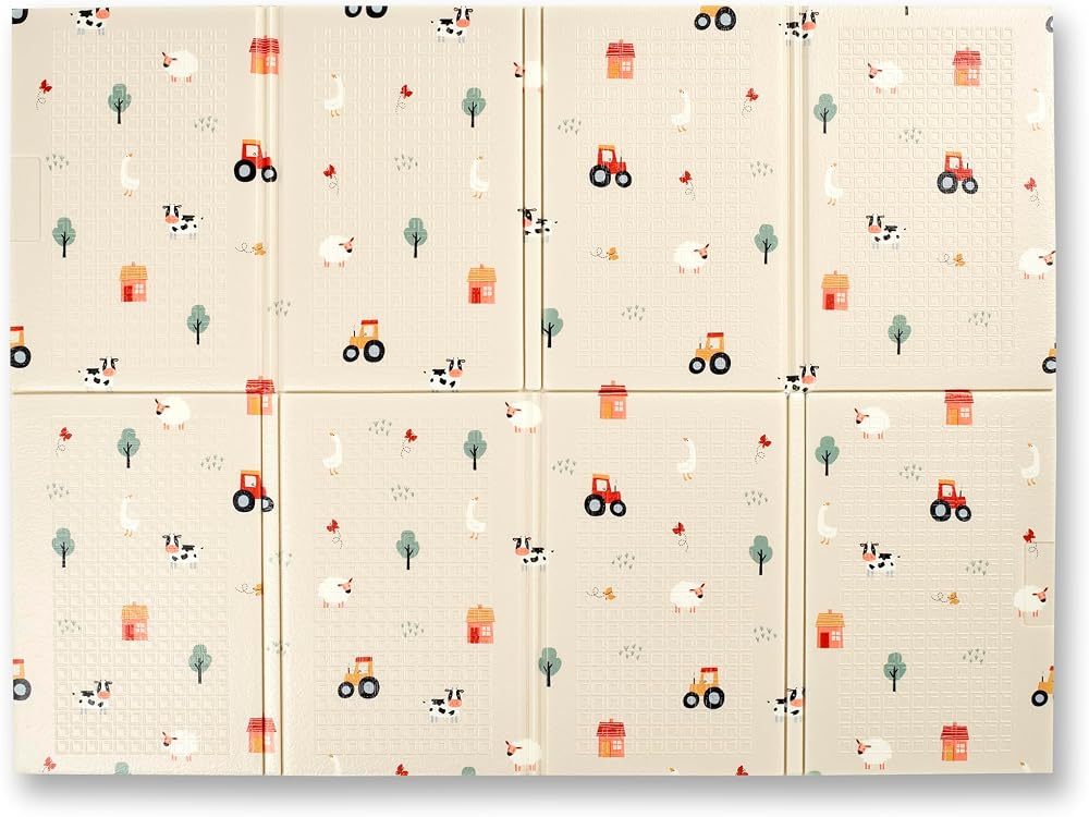 Nuby Foldable Reversible Baby Play Mat 90x120 cm Farmyard 0M+