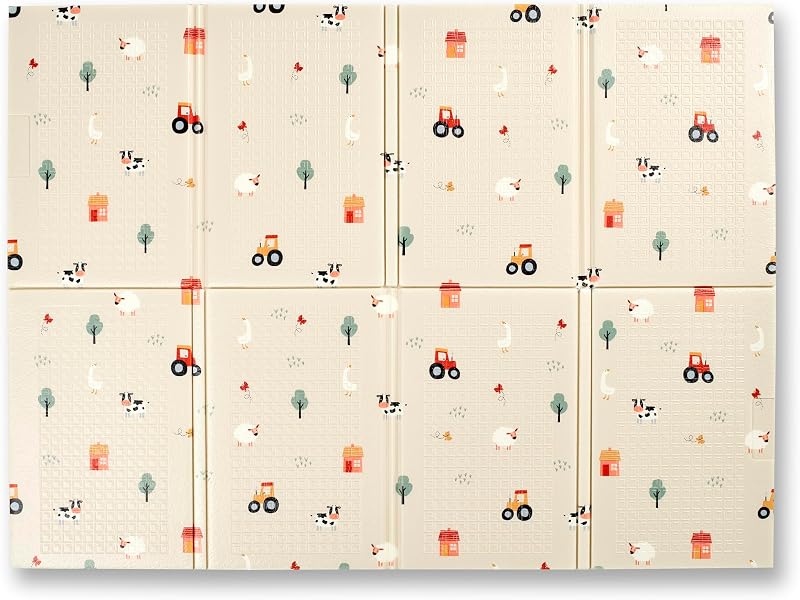 Nuby Foldable Reversible Baby Play Mat 90x120 cm Farmyard 0M+