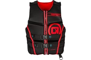O'Brien Flex V-Back Life Jacket – Coast Guard Approved Adult Life Vest with Flex Fit Design, Lightweight Foam & Front Zip Closure for Watersports, Boating, and Jet Skiing