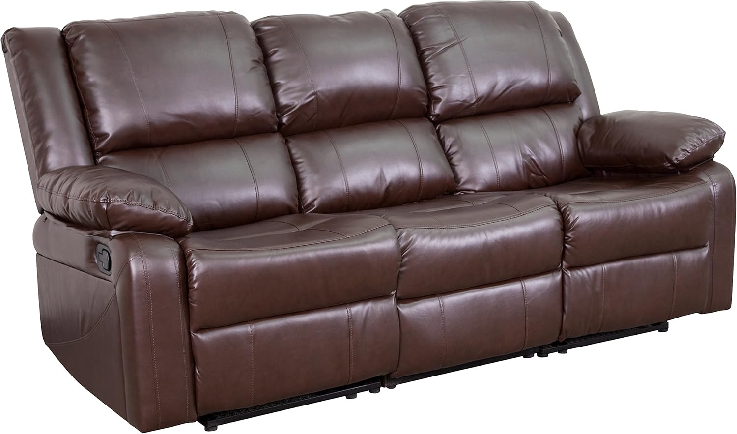 Amazon Com Flash Furniture Harmony Series Brown Leather Sofa With