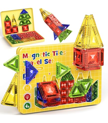 Amazon.com: Mini Magnetic Tiles Travel Set - 40PCS Diamond Texture
