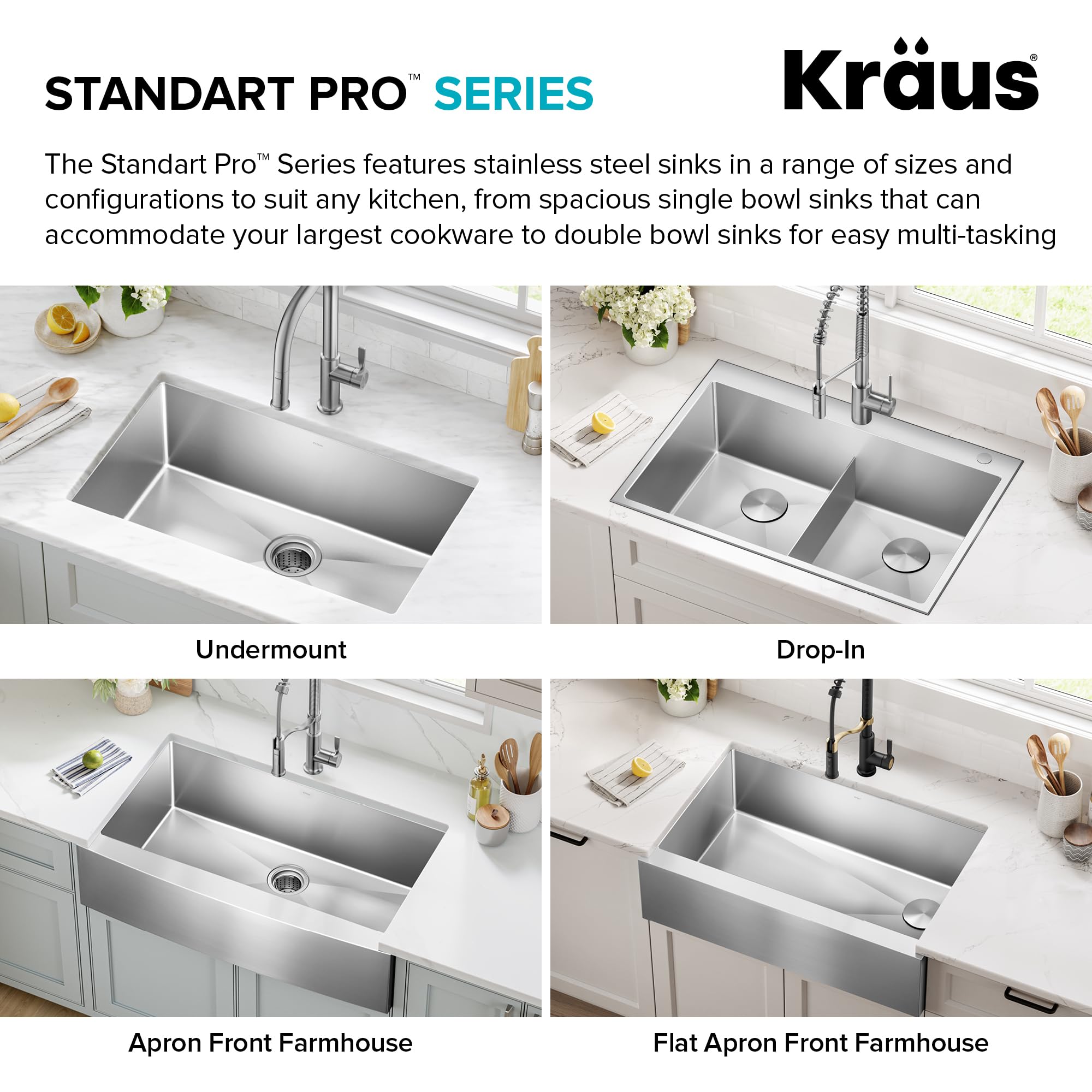 KRAUS Standart Pro 30 -inch Undermount Single Bowl 16 Gauge Stainless Steel Kitchen Sink, KHU100-30