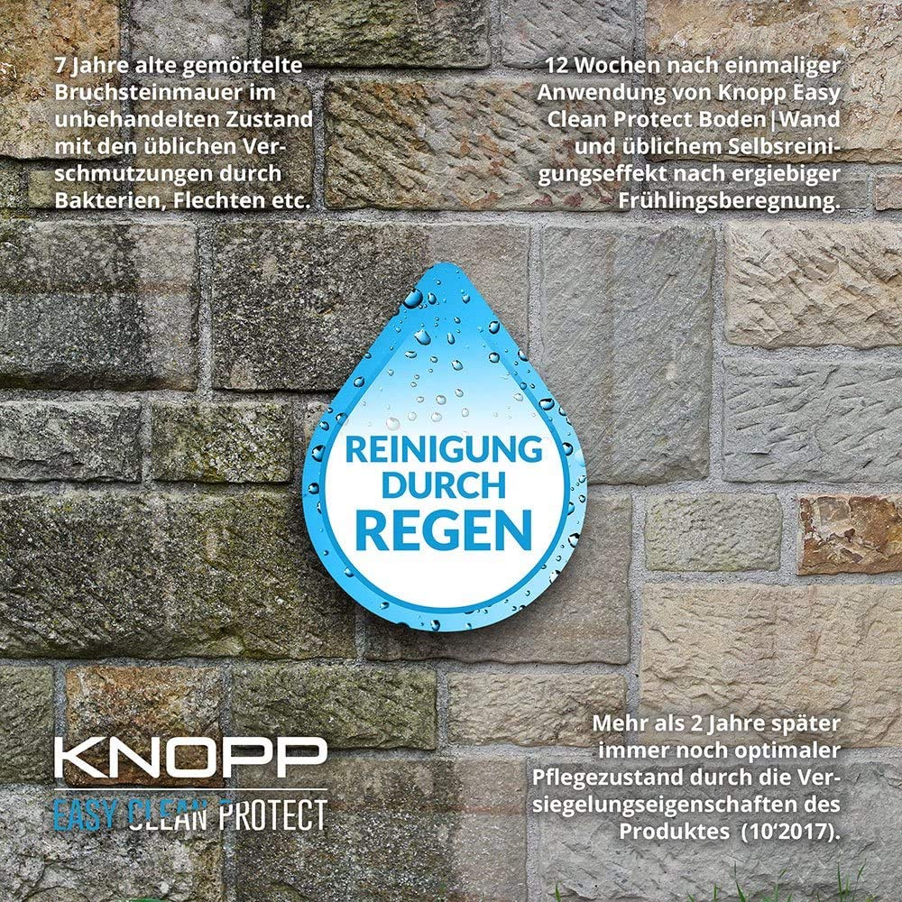 KNOPP Flechtenentferner, Flechtenex, Terrassenreiniger, Pflastersteinreiniger, Waschbetonplattenreiniger, Grünbelagentferner, Algenentferner, Algenvernichter, Steinreiniger; gebrauchsfertig, 1l 8