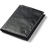 Allett Coin Wallet 2.0, Onyx Black | Leather, RFID Blocking, Velcro Pocket, Slim, Minimalist, Bifold, Water Resistant, Thin, Front Pocket | Holds 4-24 Cards, Flat Bills & Receipts