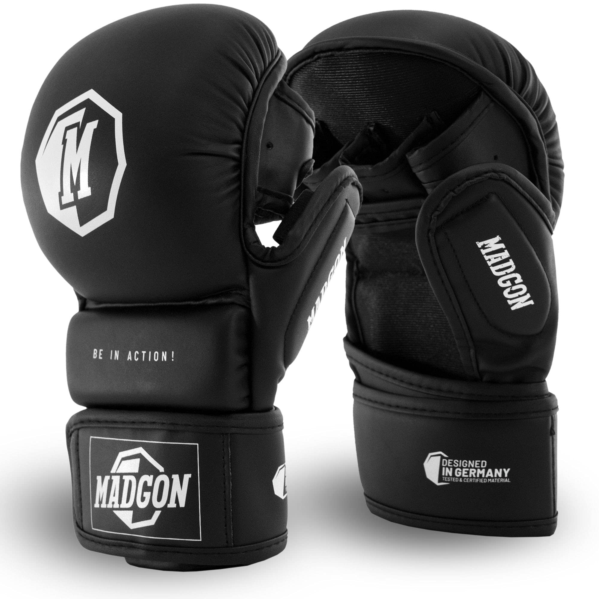 MADGON MMA Sparring Gloves – High-Grade Material for Incredible Durability, Boxing Gloves with Extra Thick Padding for Sparring, Martial Arts, Boxing, Kickboxing – MMA Gloves – Bag Included