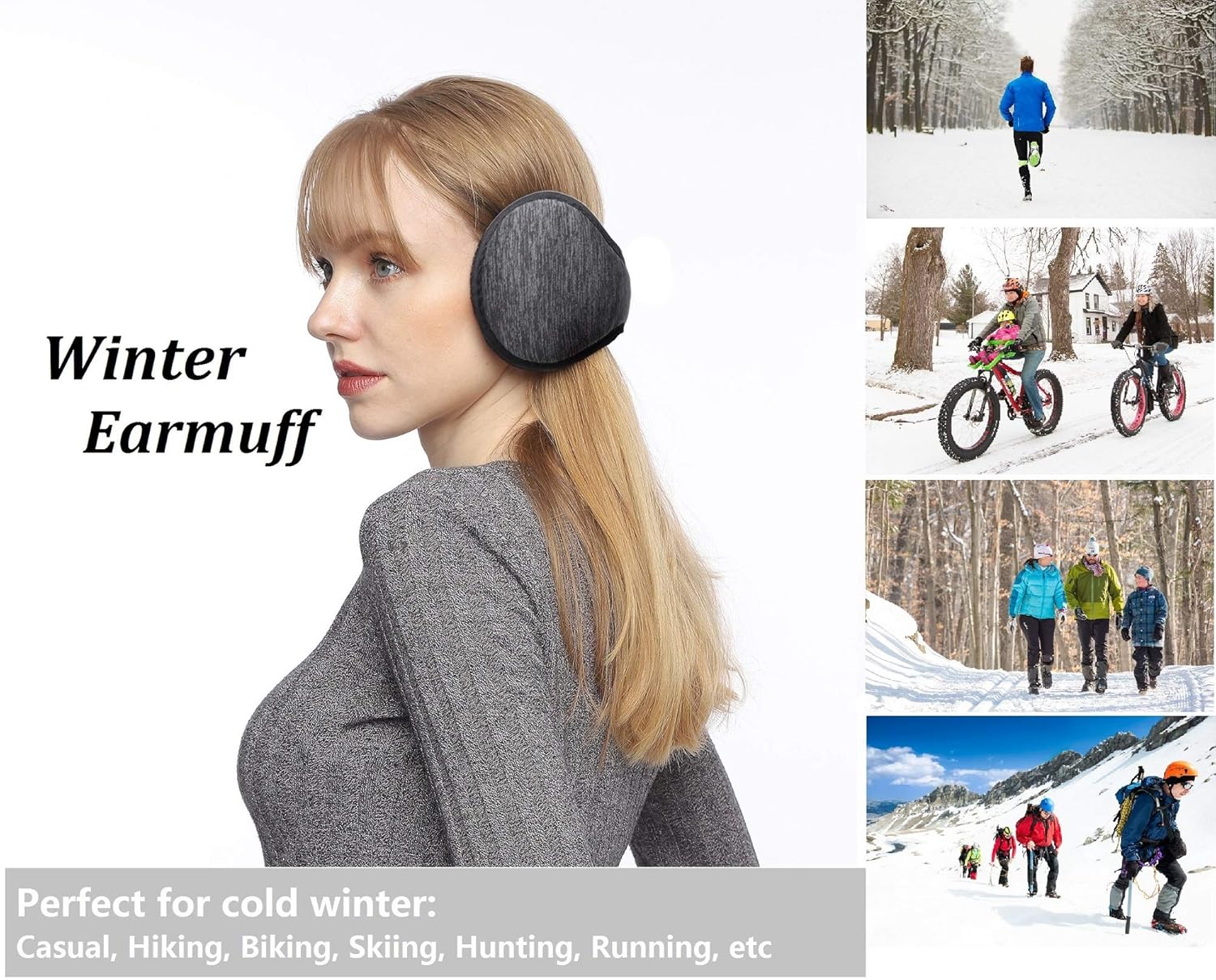 Adjustable Ear Warmer Unisex Earmuffs Winter BehindtheHead Foldable