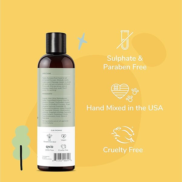 KIN+KIND DOG SHAMPOO FOR DRY, ITCHY SKIN AND COAT RELIEF – SAFE, NATURAL FORMULA WITH OLIVE OIL, COCONUT OIL, CEDARWOOD – MADE IN THE USA – DOG GROOMING, PUPPY SUPPLIES, AND DOG ACCESSORIES(12 FL OZ)