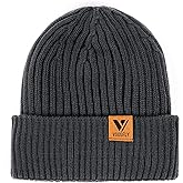 Vgogfly Lined Men Beanie Slouchy Knit Skull Cap Warm Stocking Hats Guys Women Striped Winter Beanie Hat
