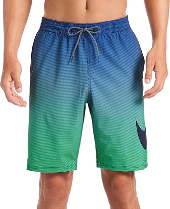 nike swimming swoosh print lap short in black