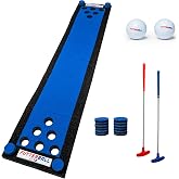 PutterBall Original Golf Putting Game Set &ndash; Backyard Putting Green Pong Style Golf Mat with 2 Putters, 2 Balls &amp; Hole Covers - 9 ft