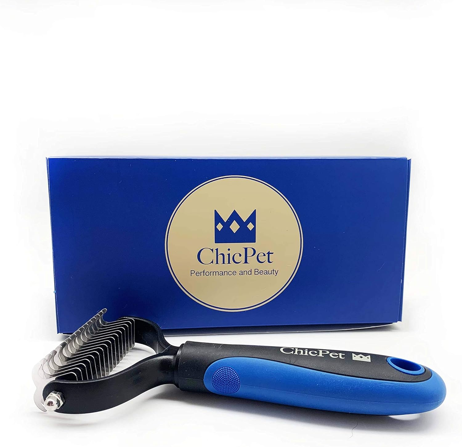 ChicPet Professional Dematting Comb Gift Set. Undercoat Rake, Removes Tangles and Matted Hair