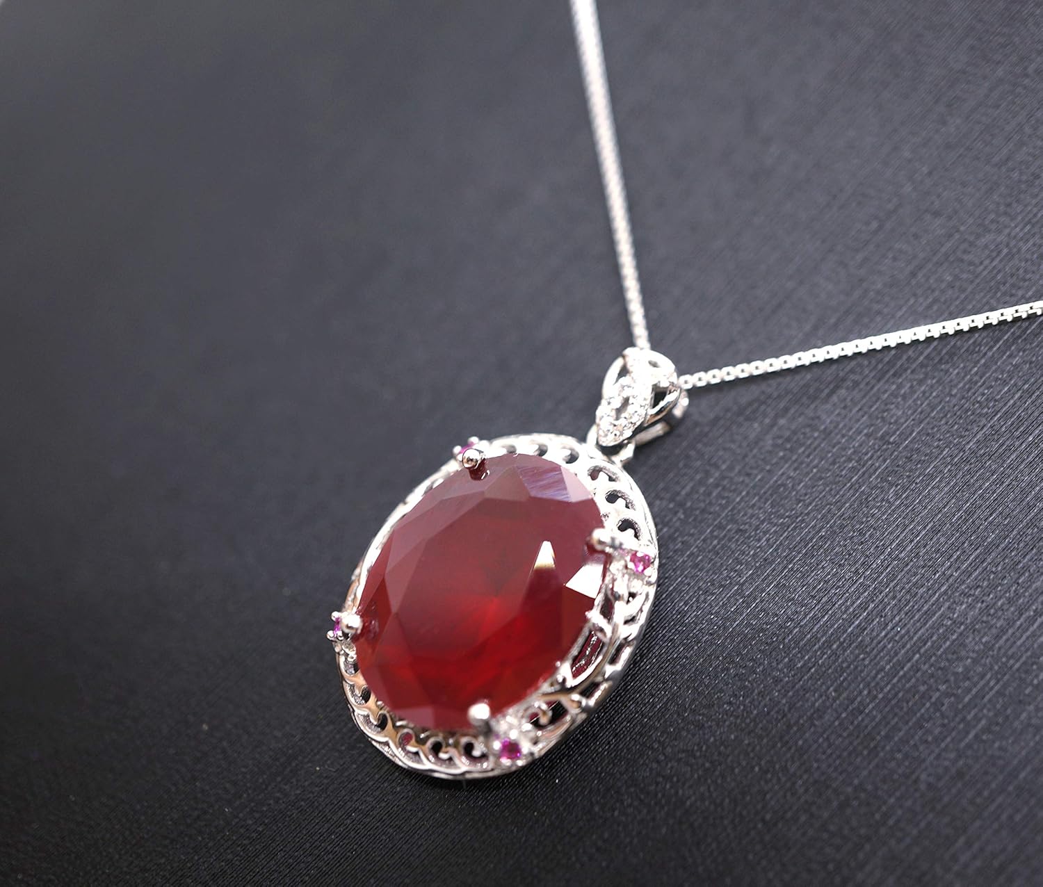 Amazon.com: Large Oval Ruby Necklace 